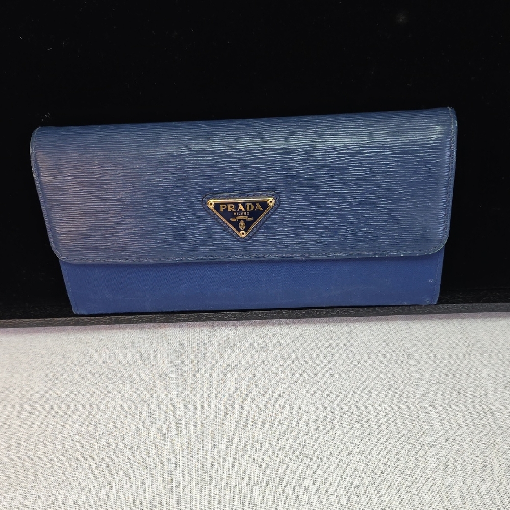 Prada Saffiano Leather & Nylon Long Wallet